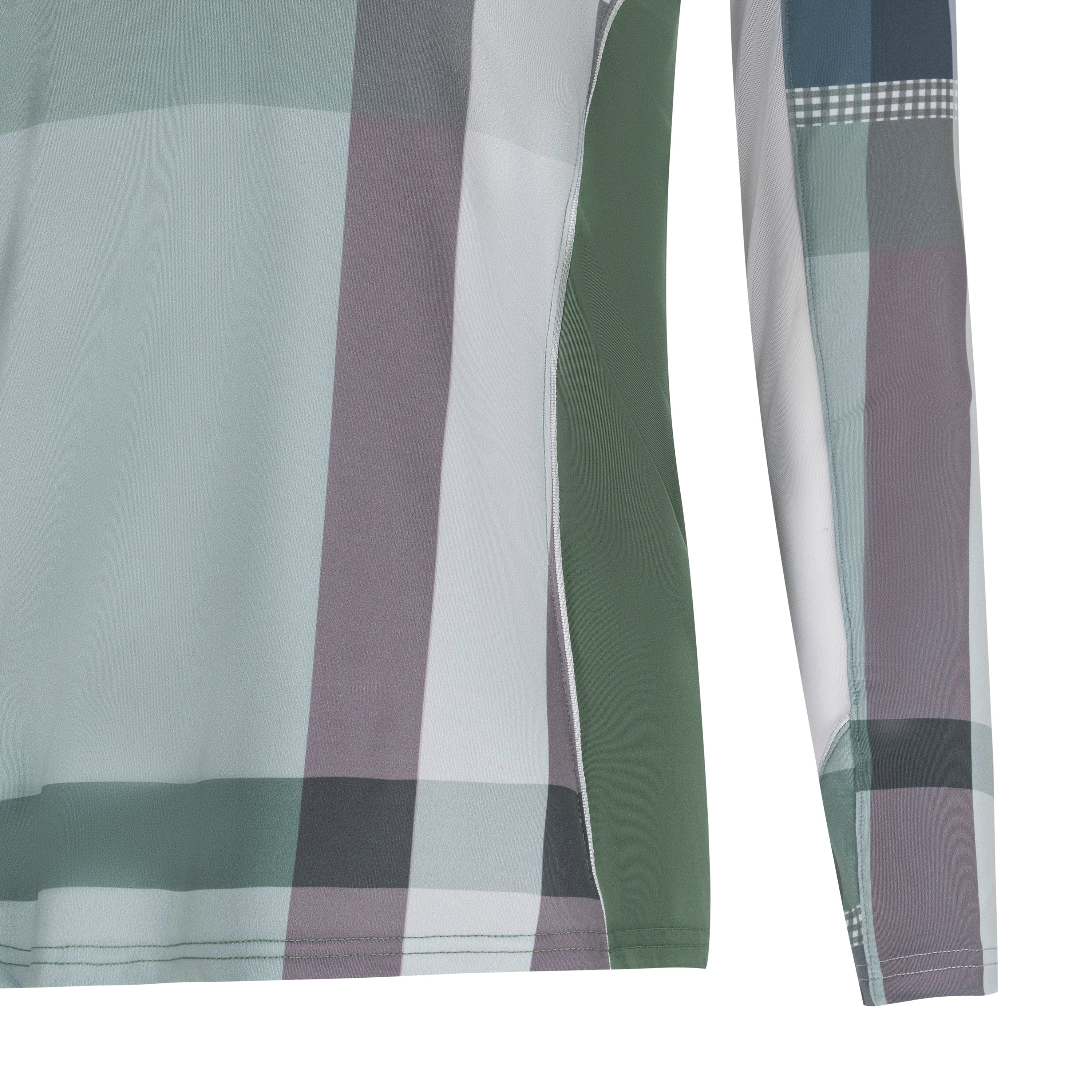 Sporty Gingham, Eucalyptus Quarter Zip w/MESH